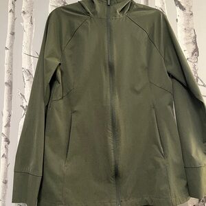 Athletic Olive Green Hooded Jacket